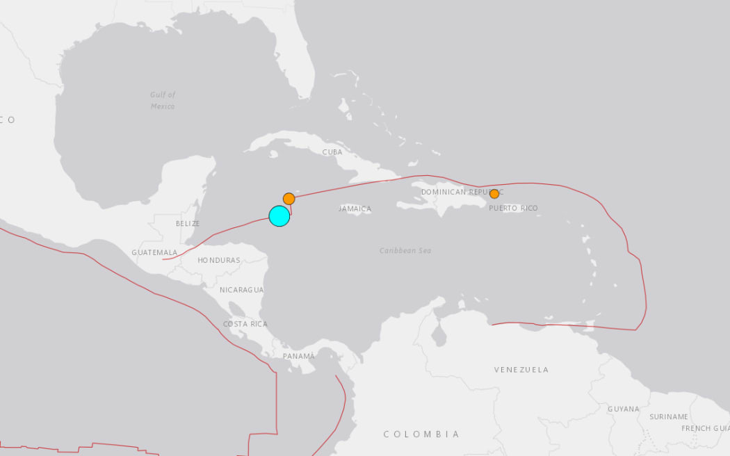 USGS map showing the location of the quake.