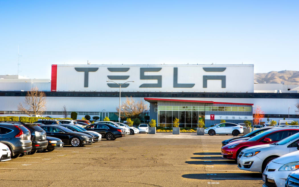 Tesla factory plant in Fremont in the San Francisco Bay Area of California.