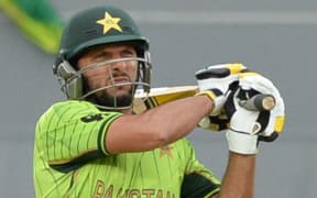 Pakistan batsman Shahid Afridi in action.