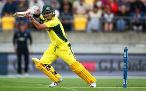 David Warner bats. New Zealand vs Australia, 2nd match of the Chappell-Hadlee ODI Cricket Series. Westpac Stadium, Wellington, New Zealand. Saturday 6th February 2016. Copyright Photo.: Grant Down / www.photosport.nz