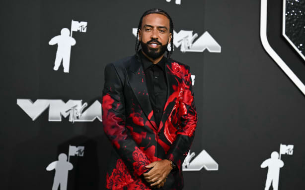 Moroccan-US rapper French Montana arrives to attend the MTV Video Music Awards at UBS Arena in Elmont, New York, on September 11, 2024.