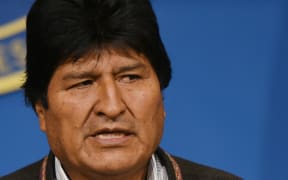 Bolivian President Evo Morales offering a press conference in El Alto, on 10 November, 2019.