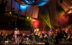 The Phoenix Foundation in rehearsal with the NZSO
