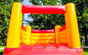 new bouncy castle at a park