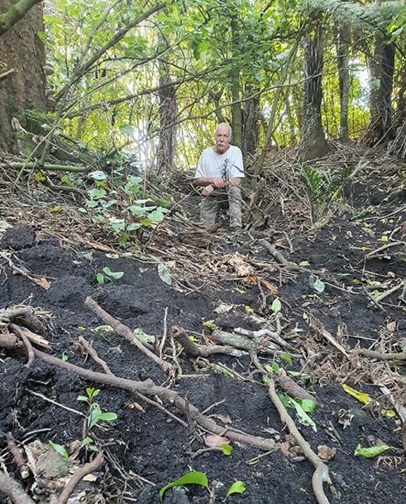 Steve McCann shows one of the areas of fencing around Karaponga Reserve where stock have been able to break through. He says there are several other places where the fencing is inadequate.