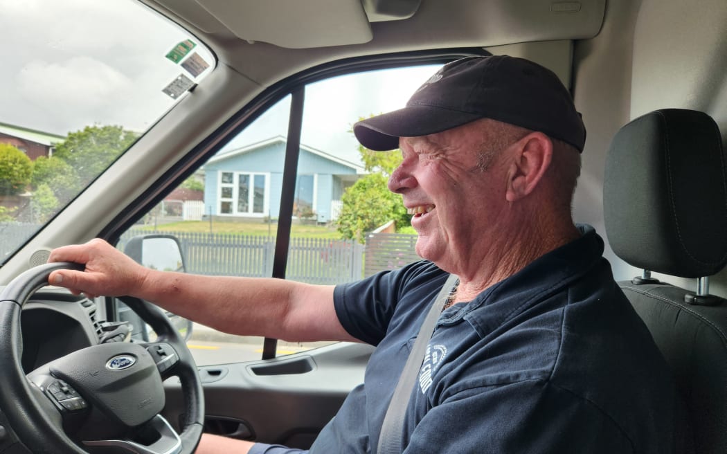 Craig Jimmieson at the helm of the egg delivery van