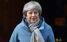Britain's Prime Minister Theresa May leaves 10 Downing Street in London ahead of a further vote on delaying Brexit.