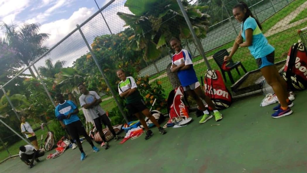 Tennis players from the Pacific Oceania Regional Training Centre in Lautoka.
