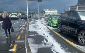 Hail at Dunedin Airport.