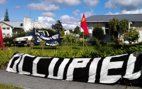 At one point, protesters occupied a Housing New Zealand property.