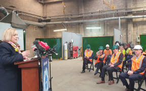 Judith Collins announces Tiwai Point smelter policy in Southland.