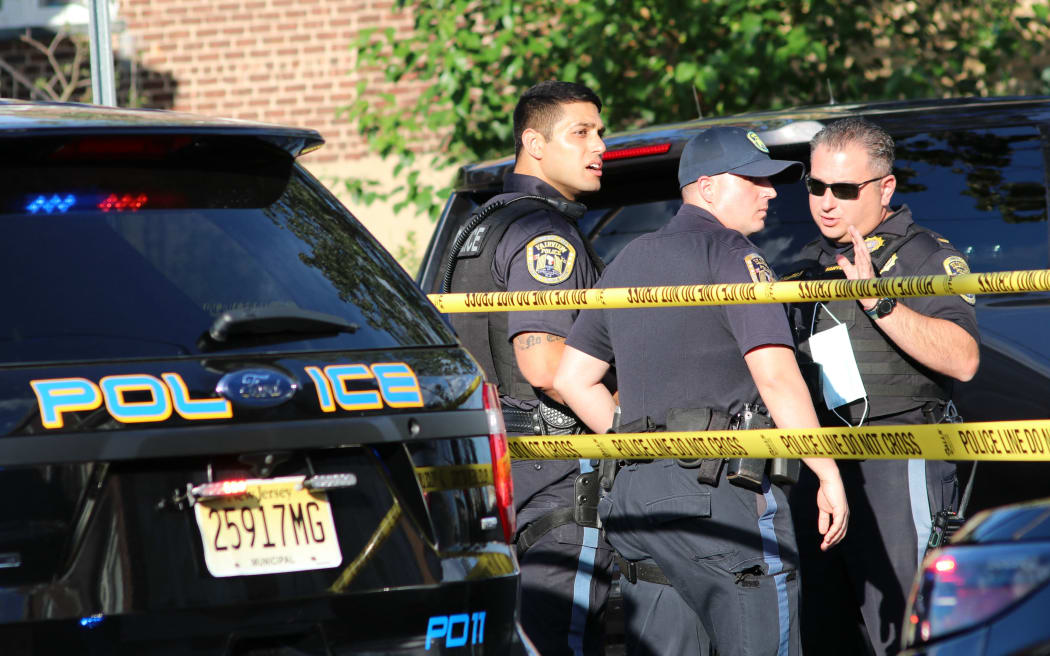 NEW YORK, USA - AUGUST 13: A view from the round of the house of Salman Rushdie attack suspect 24-year-old Hadi Matar, as FBI members and local police forces are being carried out search, in Fairview, New Jersey, United States on August 13, 2022. The suspect, who attacked author Salman Rushdie on stage in New York state, was taken into custody, New York State Police said on Friday. Author Salman Rushdie, 75, whose works have prompted death threats, was attacked on stage in New York state on Friday ahead of a lecture he was about to present. Islam Dogru / Anadolu Agency (Photo by Islam Dogru / ANADOLU AGENCY / Anadolu Agency via AFP)