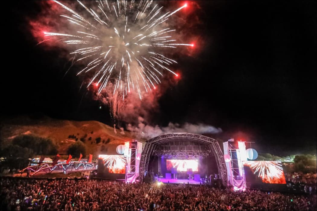 Fireworks display to welcome in 2016 at Rhythm and Vines, in Gisborne