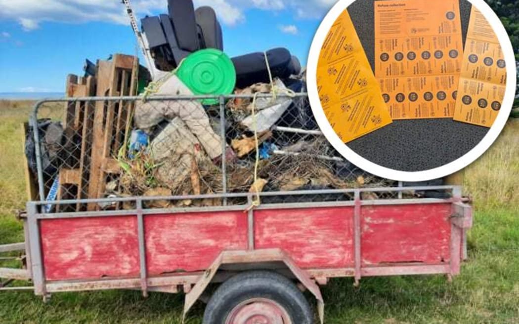 On 16 April 2024, eight pig carcasses and piles of trash were collected along the sand dunes in Gisborne's Centennial Marine Drive. Photo / Gisborne District Council.