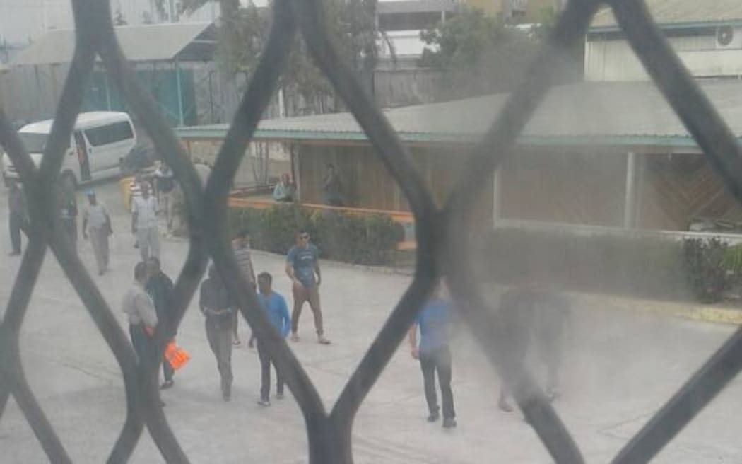 Manus Island detainees arrive at the Port Moresby motel.