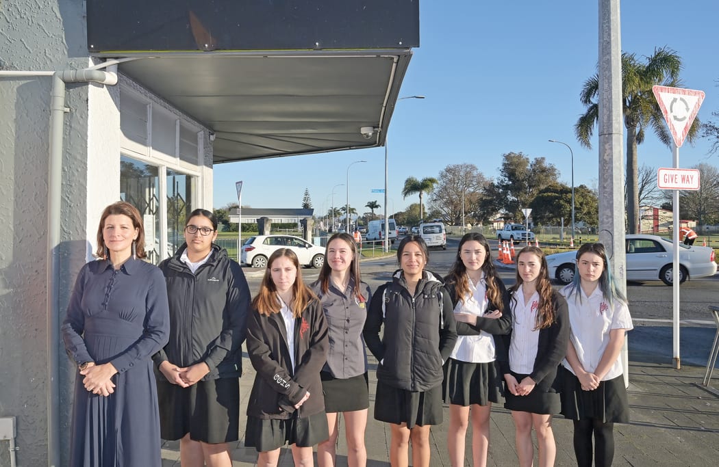 Vape shop near high schools - Mayor Rehette Stoltz, Sumita Singh, Zoe Atshlis, Tiari Pepere, Sivera Peneha, Erika McKee, Emily Horne, Brodiee Henry