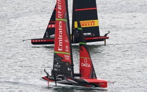 Team New Zealand v Luna Rossa. Race 9, America's Cup 2021.