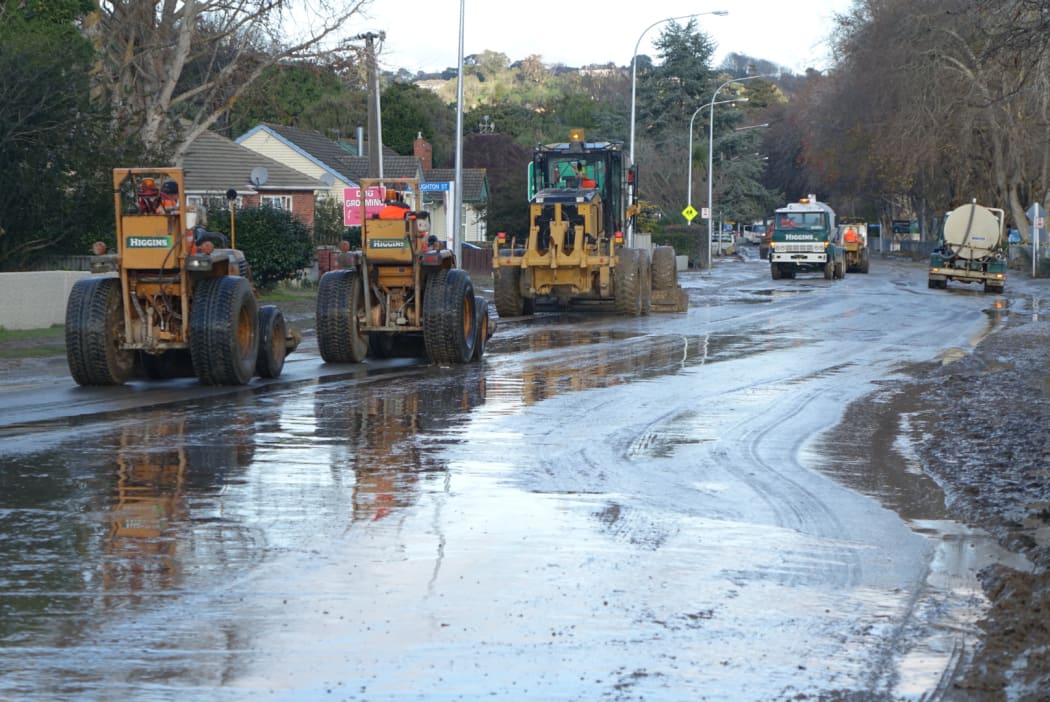 The clean up on Anzac Parade.