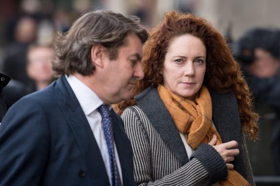 Rebekah Brooks arriving at the court in London with her husband, Charlie Brooks.