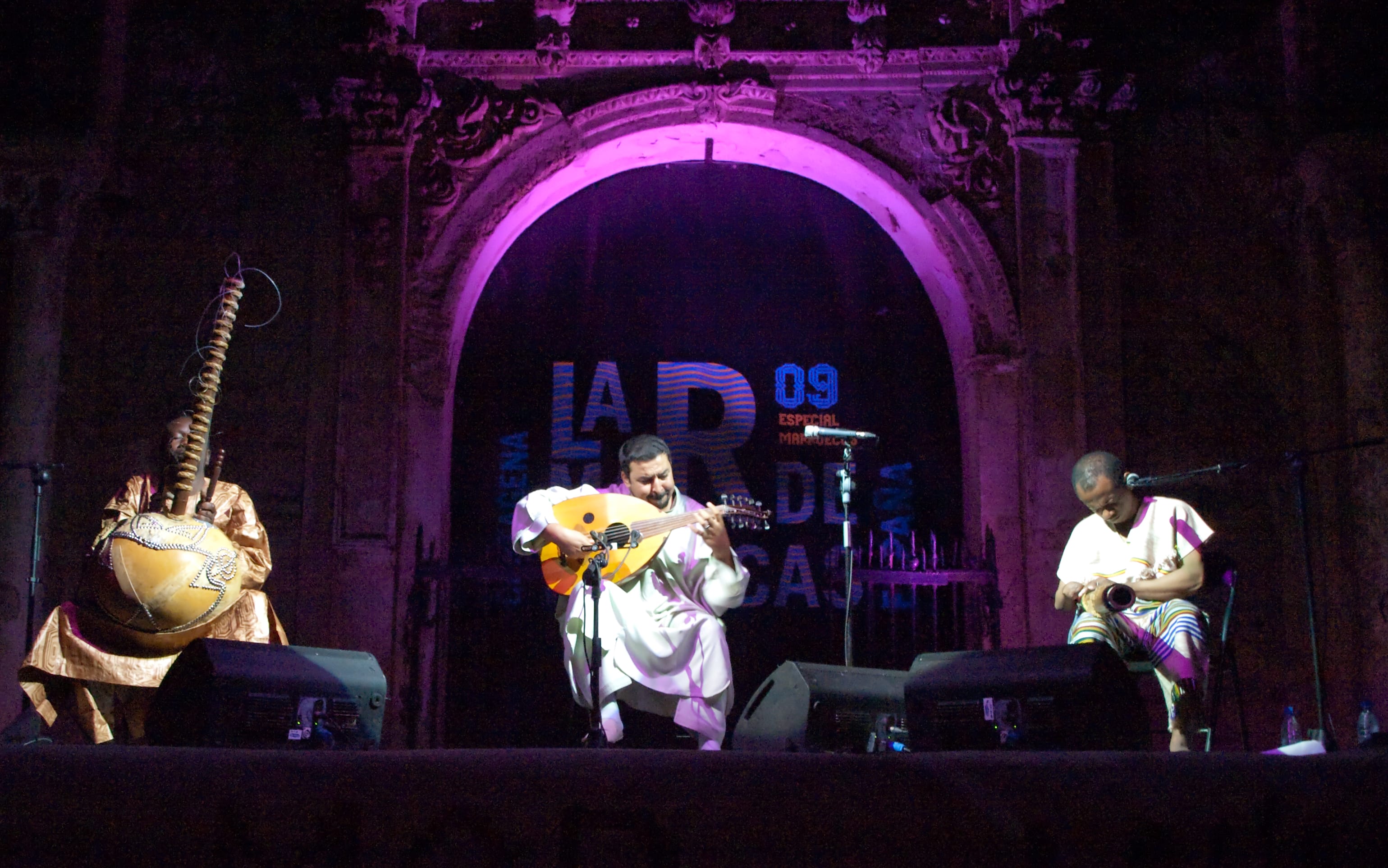 3MA (Driss El Maloumi, Rajery & Ballaké Sissoko) in concert at La Mar de Músicas of Cartagena, 2009 custom crop