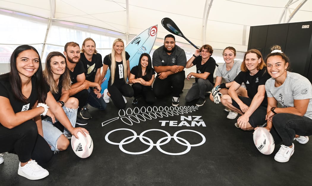 Ella Williams,Justina Kitchen, Stacey Flulher, Dan Wilcox, Anna Leat, Theresa Fitzpatrick, Andrea Anacan, Lukas Walton, Callum Gilbert, Paul Snow Hansen and David Liti.
New Zealand Olympic Committee 100 Days to Tokyo Olympic Games at The Cloud, Auckland CBD on Wednesday 14th April 2021.