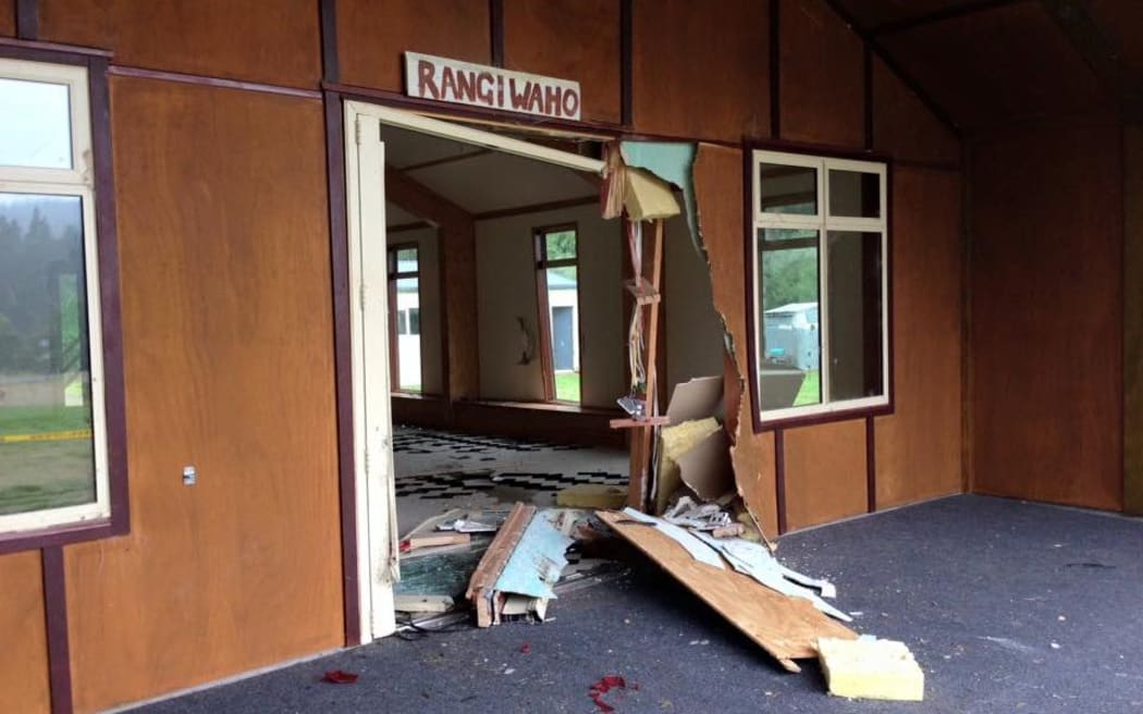 The new Marae was left heavily damaged.