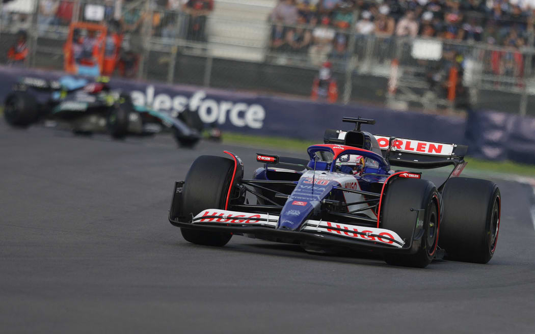 RB driver Liam Lawson participates in Practice 2 of the Formula 1 Mexico City Grand Prix in Mexico City, Mexico, on October 25, 2024.