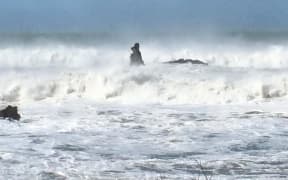 Heavy seas generated by ex-Cyclone Pam on the East Coast.