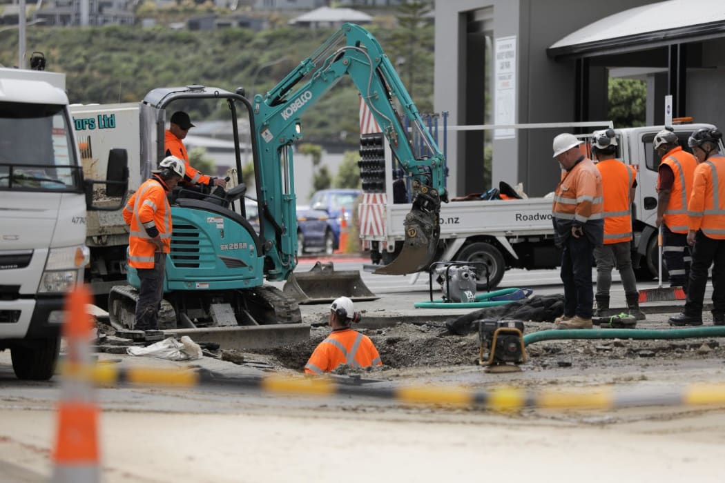 A water pipe has burst at Parumoana Street, Porirua on 11 November, 2022.
