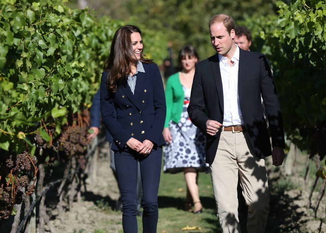 The Duke and Duchess of Cambridge at Amisfield Winery in Queenstown on Sunday.