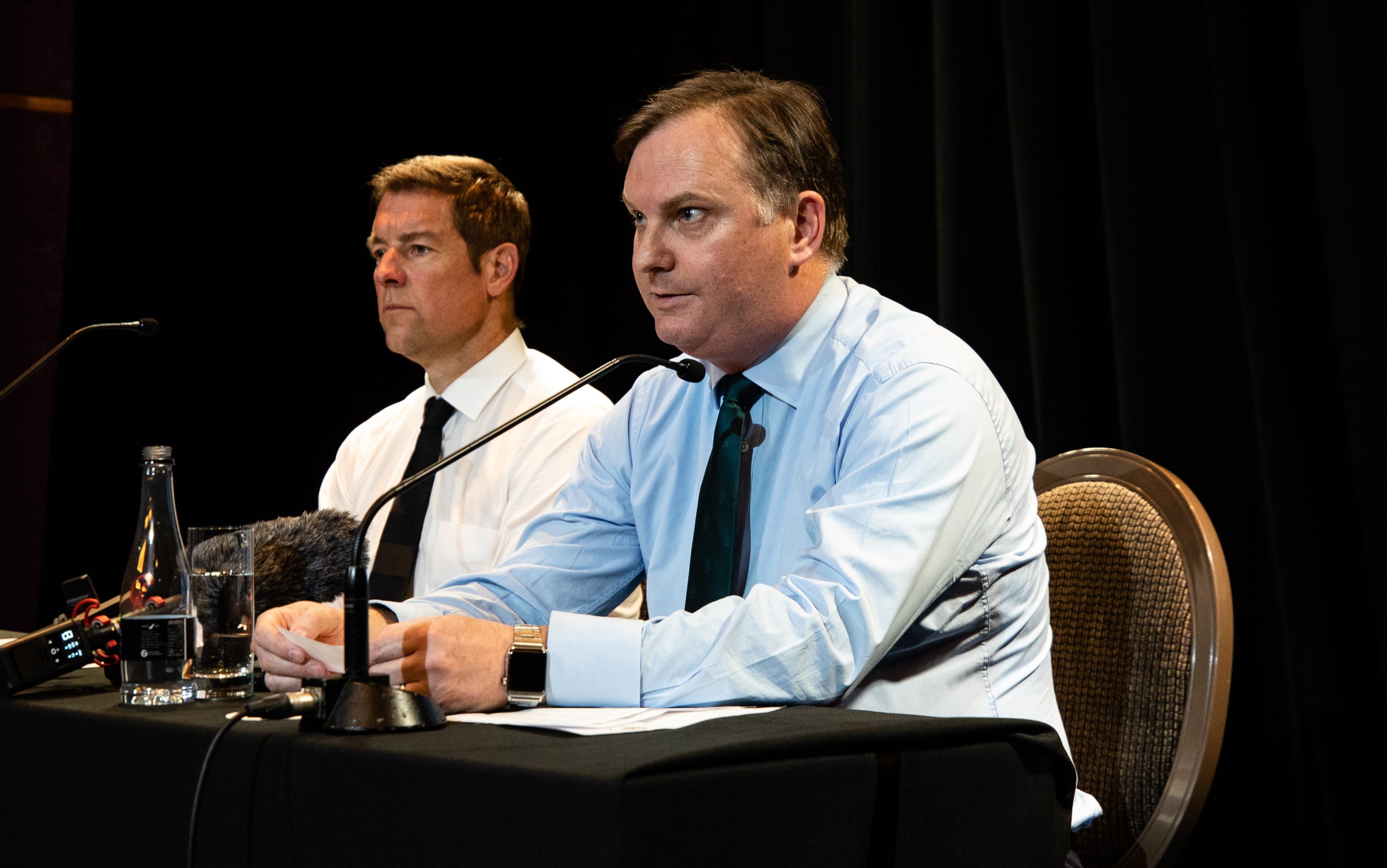 Dilworth principal Dan Reddiex (L) and Dilworth Trust Board chair Aaron Snodgrass.