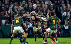 Will Jordan of New Zealand during the South Africa test, 2022.