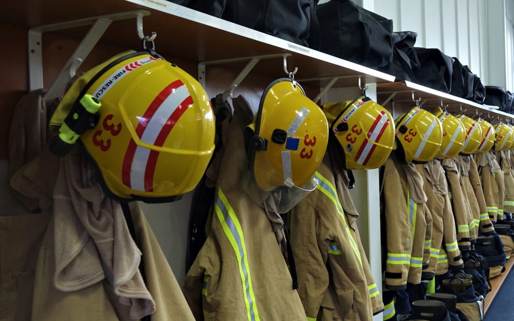 New Zealand Fire Brigade equipment at the Richmond firefighters station.