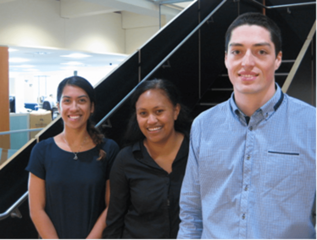 Maori interns Cara Berghan, Awhina Eru, James Reynolds