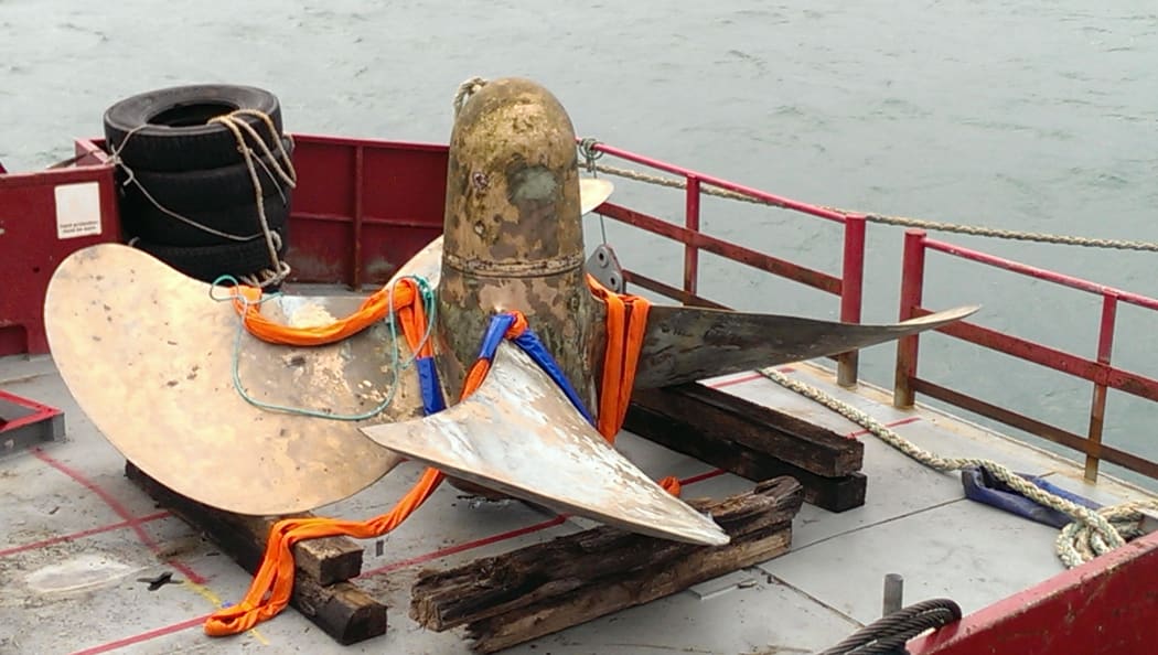 The propeller from the Aratere.