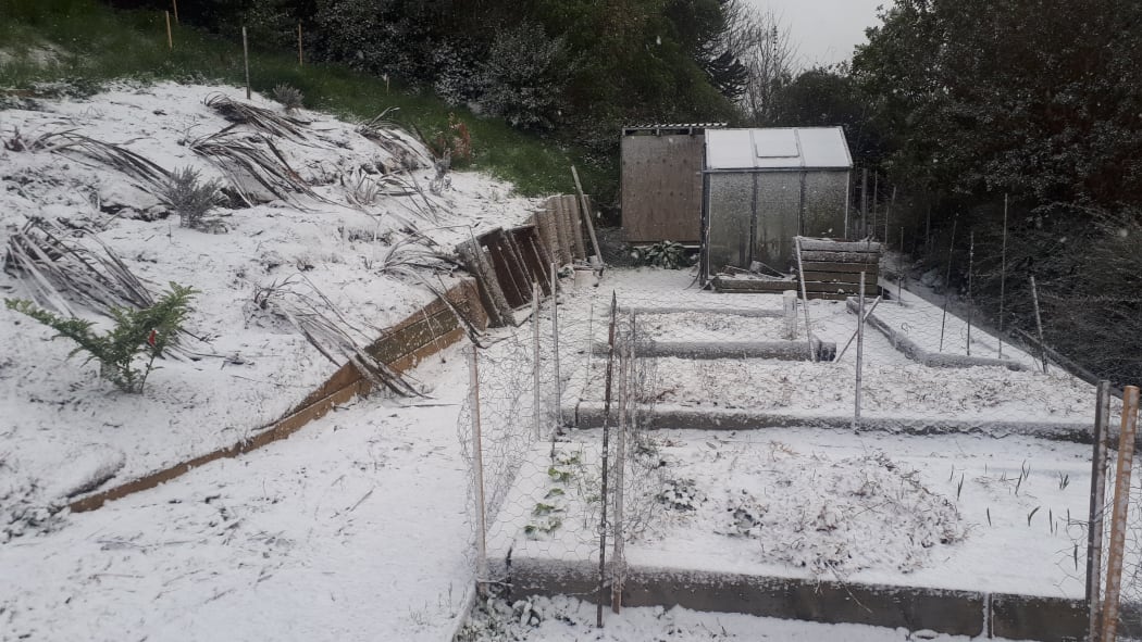 Snow covers a property in North East Valley, Dunedin on 29 September, 2020.