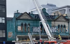 Fire crews respond to a fire on Ghuznee Street, Wellington Sunday 15 October.