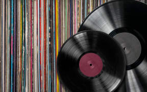 Vinyl records with cf a collection of albums background