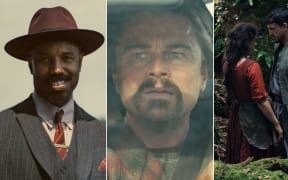 Images from the films Sinners, One Battle After Another and Hamnet.