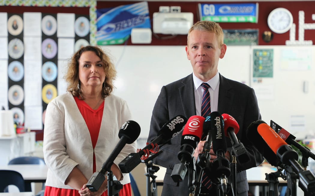 Education Minister Jan Tinetti and Prime Minister Chris Hipkins.