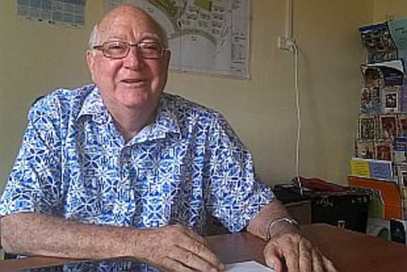 Father Kevin Barr an advocate for those in the Suva's squatter settlements in his office.