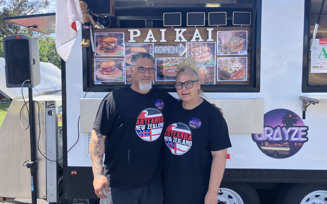 Kevin and Lena Gray outside their food truck Grayze.