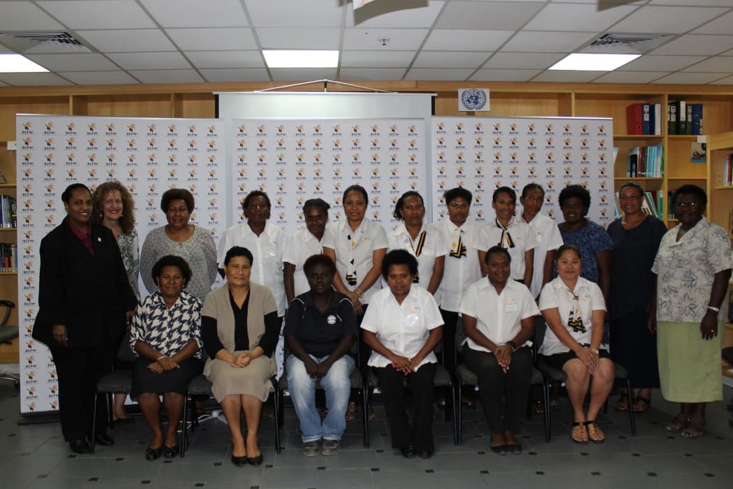 A group of women who work for PNG company NCS.