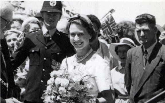 Queen Elizabeth during her first visit to New Zealand as Queen in 1954