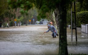 Flooding in Norton Park Avenue in Lower Hutt on 16 February 2026.