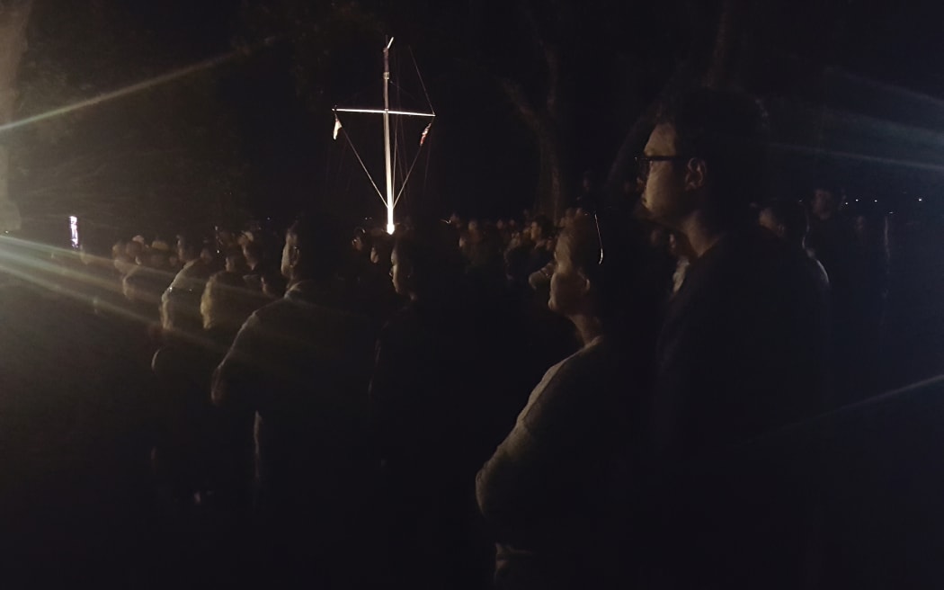 The crowd at the Waitangi dawn service.