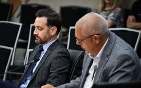 Kāinga Ora central deputy chief executive Daniel Soughtton (left) and Bay of Plenty regional director Darren Toy at the Rotorua Lakes Council.