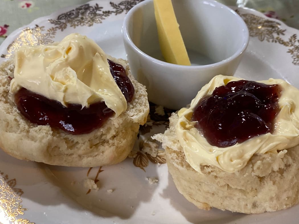 Scones at The Old Town Hall Café & Tea Room, Urenui.