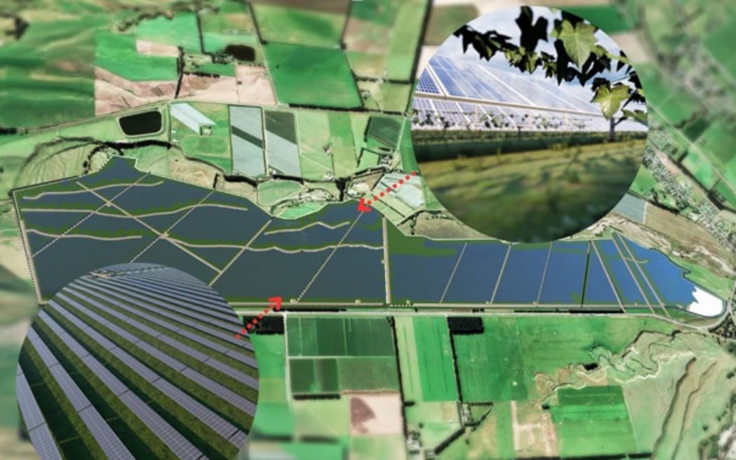 An overview of the plans by renewable energy asset developer Far North Solar Farm to install solar panel farm on Tom Kidner's farm near Waipara.