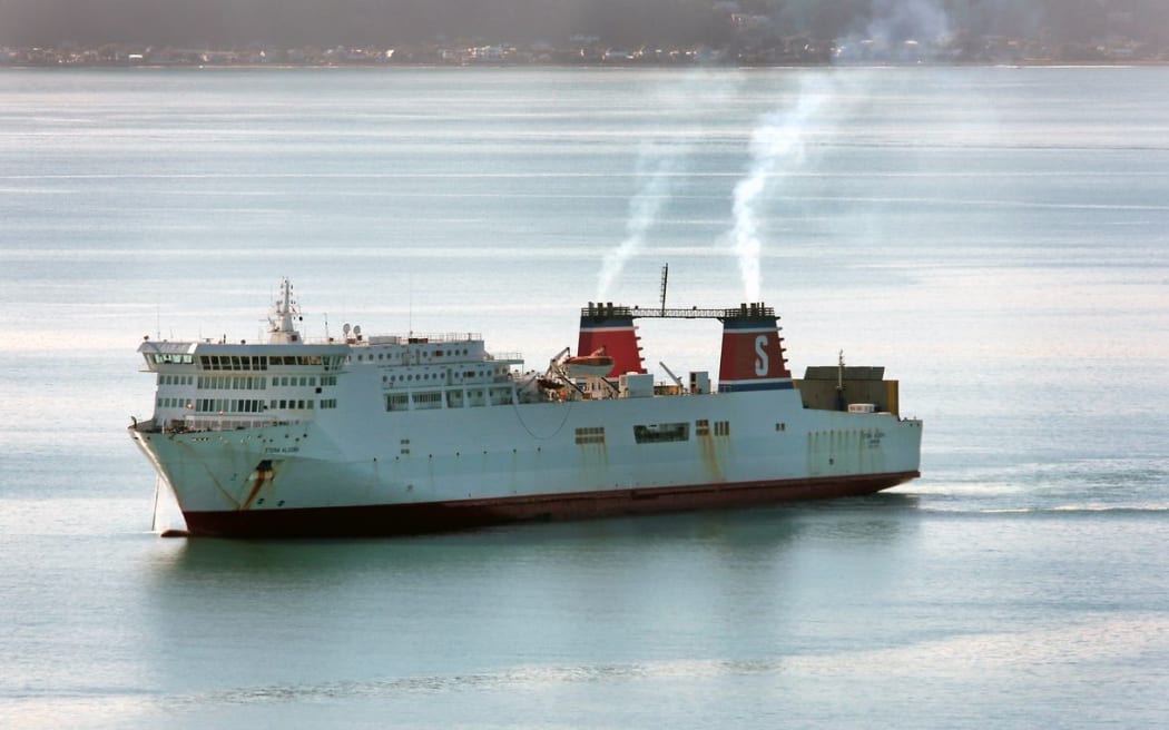 The Stena Alegra in Wellington Harbour on Friday.